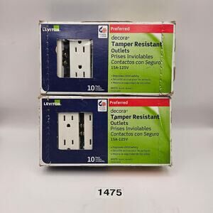 20X LEVITON TEMPER RESISTANT OUTLETS PART#T5325-WMP